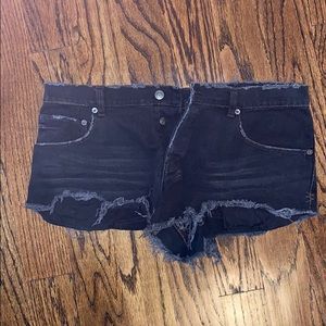 Ksubi black denim shorts